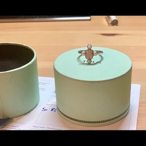 Brand New Tous Silver Ring with Pink Quartz